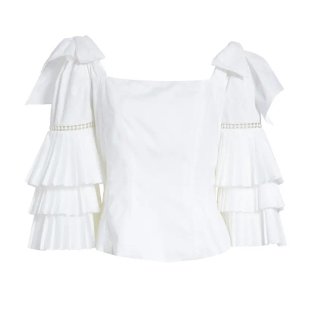 SEA New York Tiered Sleeve Cotton Top